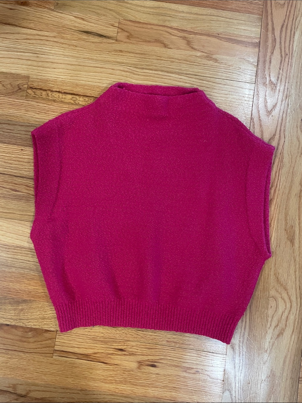 Anthropologie Hot Pink Sleeveless Knit Crop Shell